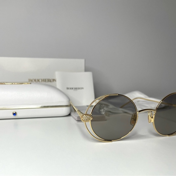 Boucheron Paris NWT Round Gold Sunglasses BC0031S 002 - Picture 6 of 8